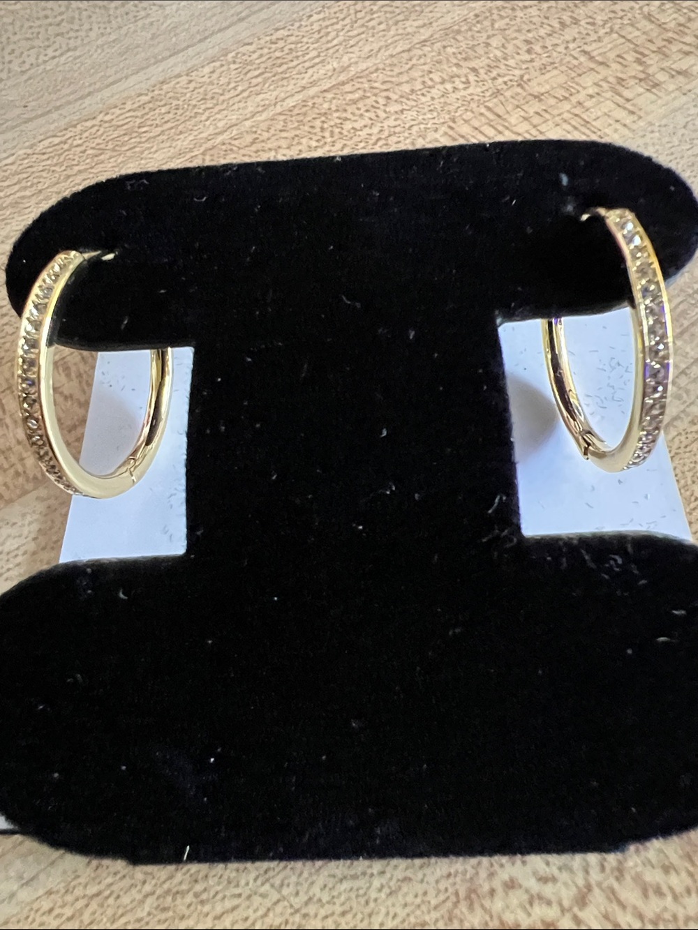Gold Tone Crystal Hoop Earrings - Women Jewelry
